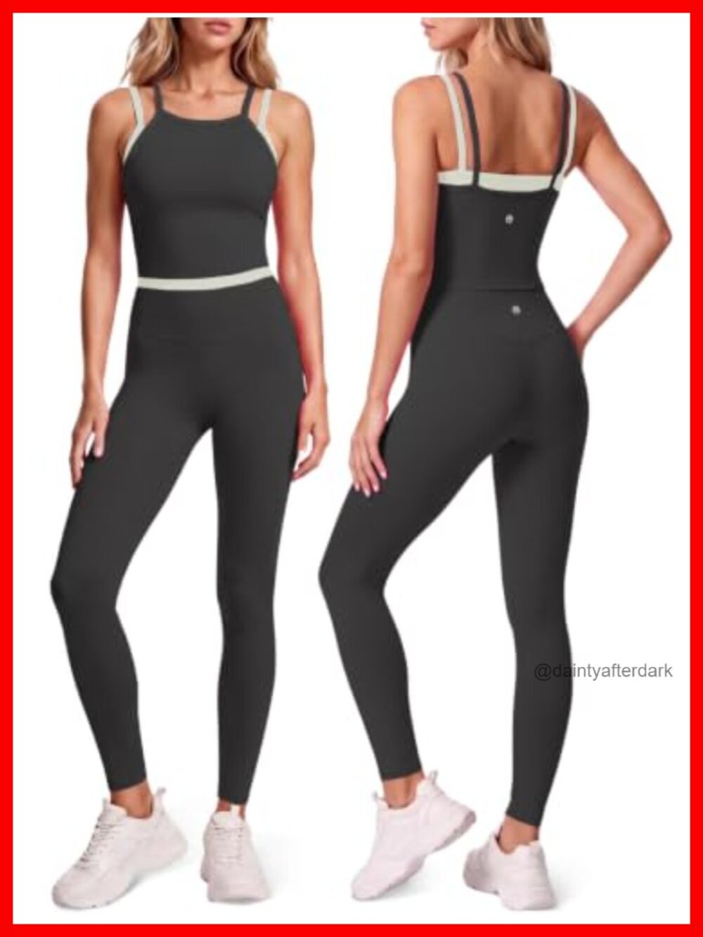 Women's 2 Piece Workout Set Padded Tank Top High Waist Leggings